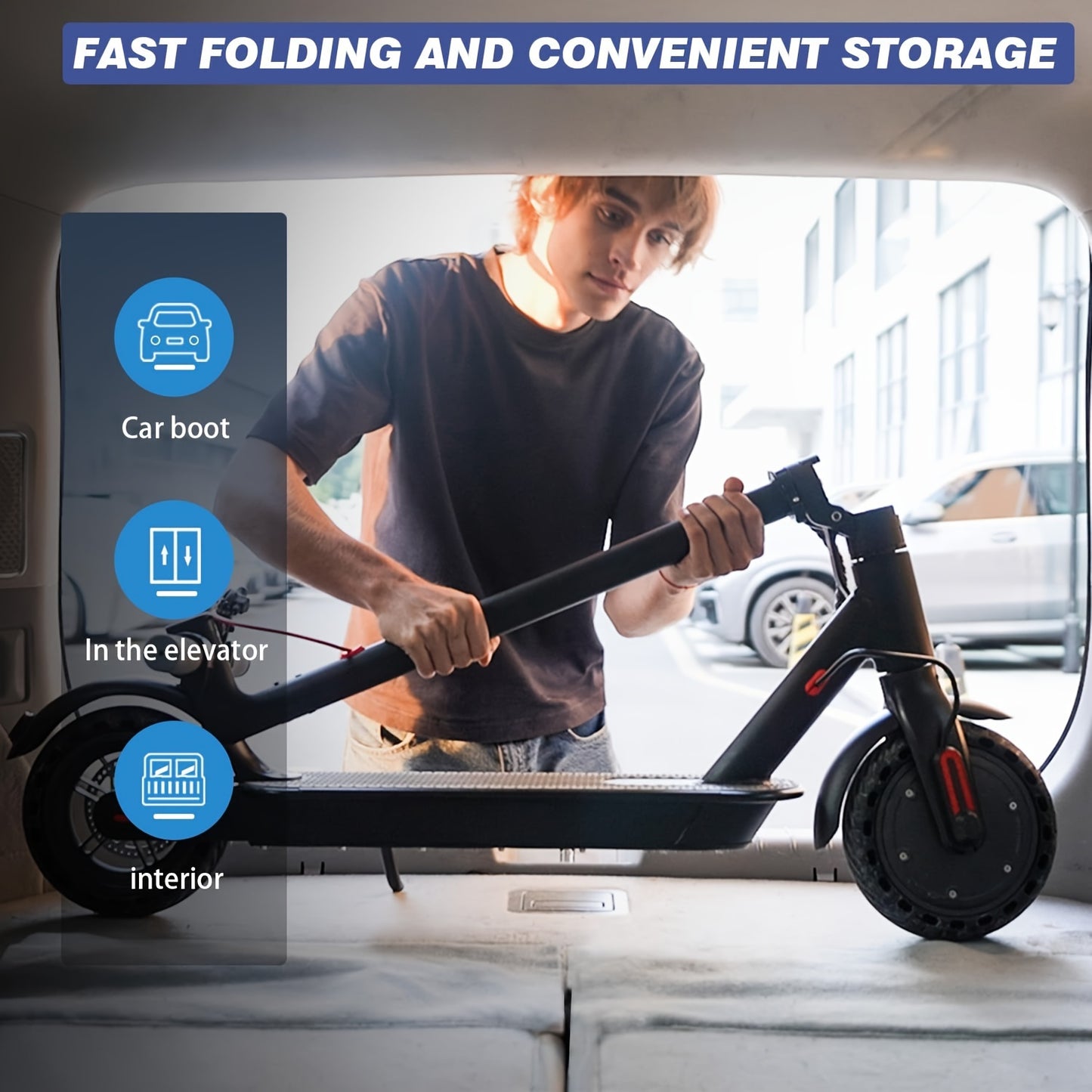 20-Mile Range J3 Electric Off-Road Scooter - 350W Motor, 20 MPH Max Speed, 8.5'' Tire, Foldable, Dual Braking System, Rear Position, Ideal for Adults Commuting