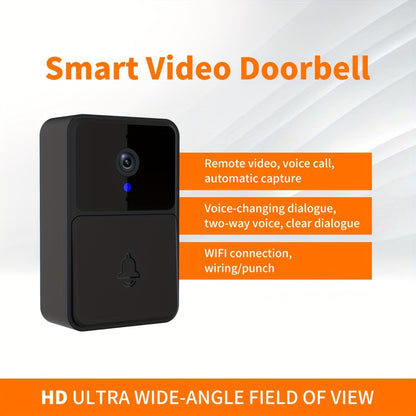 Wireless Intelligent Visual Doorbell Camera - Stage Monitors with HD Night Vision, Two-Way Calls, Photo, Recording, APP Control, Voice Change Function and Rechargeable Battery