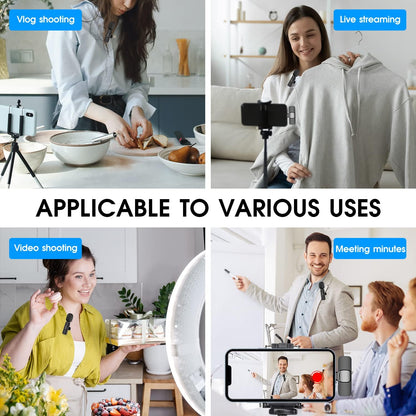 2-Pack Type-C Mini Wireless Lavalier Microphone For IPhone And Android Devices Canceling Lavalier Microphone For Recording Video Recording, Interviews, Vlogs