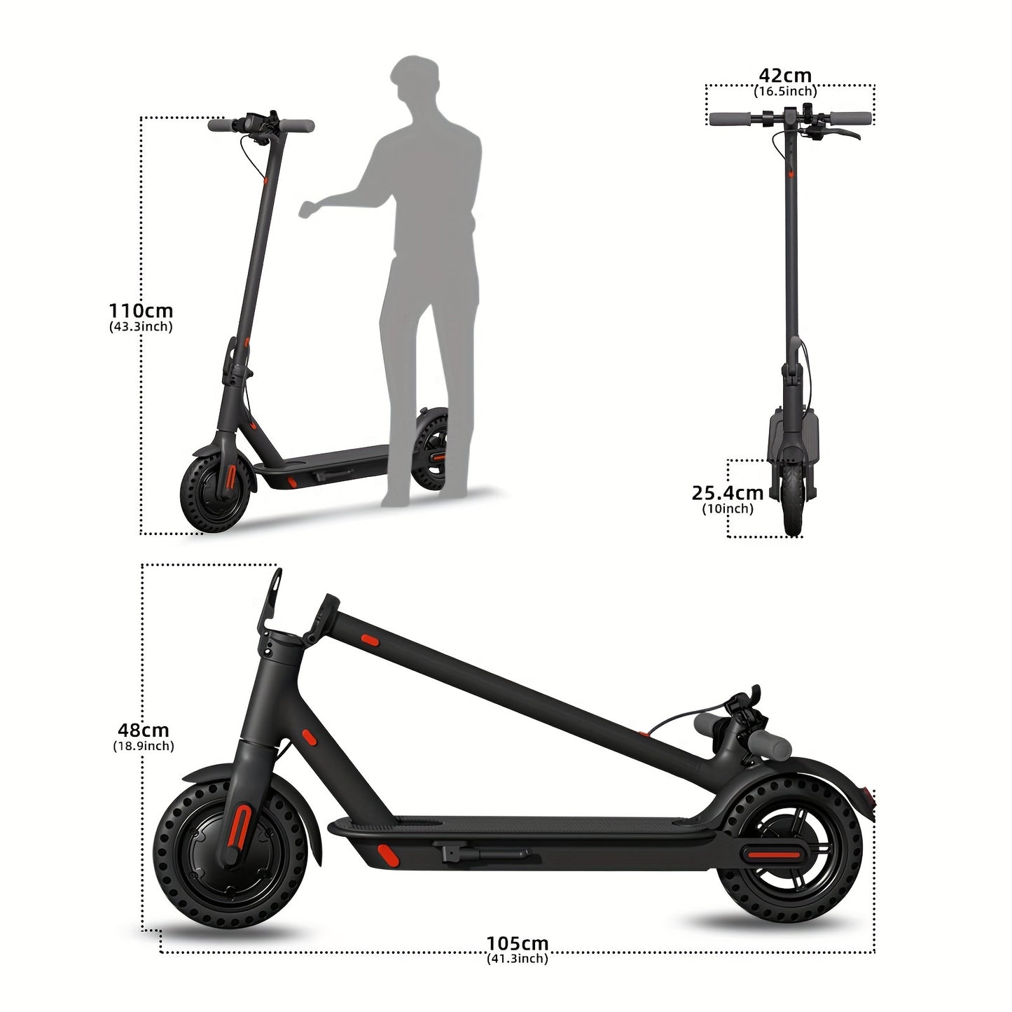 20-Mile Range J3 Electric Off-Road Scooter - 350W Motor, 20 MPH Max Speed, 8.5'' Tire, Foldable, Dual Braking System, Rear Position, Ideal for Adults Commuting