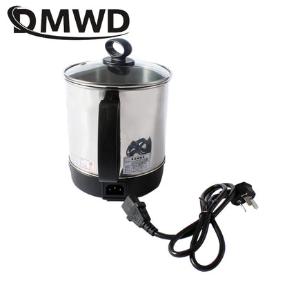 Stainlesss Steel Electric Kettle Water Heating Boiler Tea Pot Cup Portable Travel Mini Hotpot Heater Food Cooking Noodle Cooker