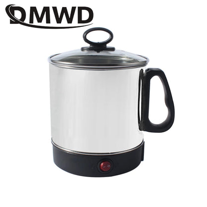 Stainlesss Steel Electric Kettle Water Heating Boiler Tea Pot Cup Portable Travel Mini Hotpot Heater Food Cooking Noodle Cooker