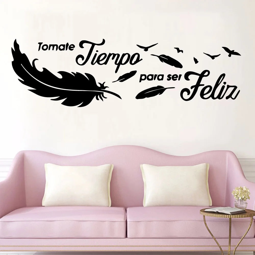 2020 New Sticker Spanish Quote Wall Stickers For Office Room Wall Decal Vinyl Wallpaper vinilo Poster Mural pegatinas de pared