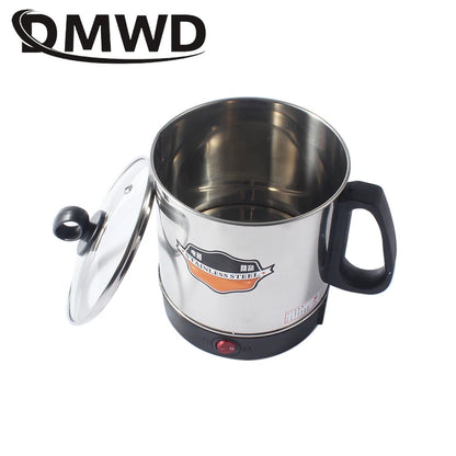 Stainlesss Steel Electric Kettle Water Heating Boiler Tea Pot Cup Portable Travel Mini Hotpot Heater Food Cooking Noodle Cooker