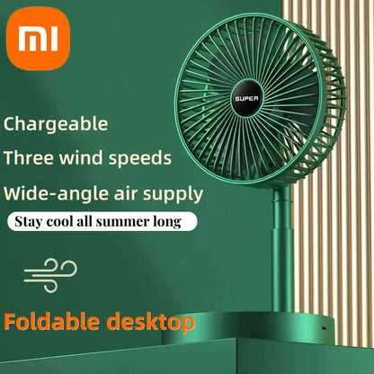 Xiaomi Mijia Adjustable Folding Fan Small Cooling Handy Desk Low Noise Home Charging USB High Duration Standby Mini Electric Fan