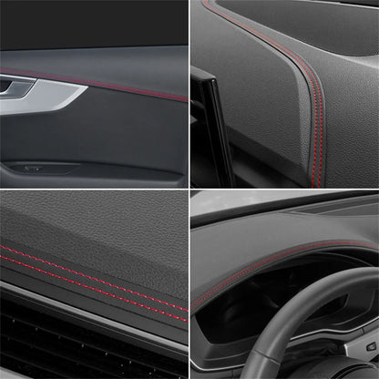 Universal Car Mouldings Trim Pu Leather DIY Braid Decorative Line Strip For Door Dashboard Sticker Car Interior Accessories