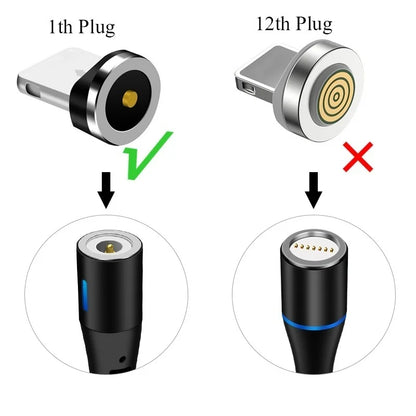 3Pcs 5Pcs Round Magnetic Cable plug 8 Pin Type C Micro USB C Plugs Fast Charging Phone Magnet Charger Plug For iPhone Samsung