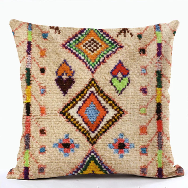 2023 New Ethnic Persian Carpet Print Linen Pillows Case Hot Bohemian Decorative Geometric Throw Pillows Sofa Couch Home Decor