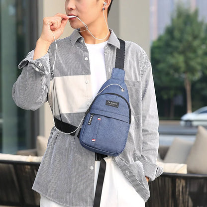 2023 New Chest Bag New Men Simple Nylon Fashion Waterproof One Shoulder Crossbody Bag Multi-functional Men Sling Bag New In