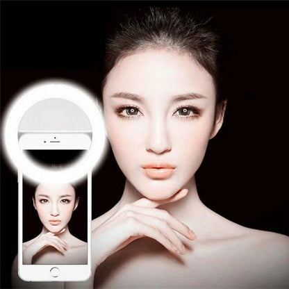 2024 USB Charge Led Selfie Ring Light Mobile Phone Lens LED Selfie Lamp Portable Mobile Phone Luminous Ring Clip LED Ring Light