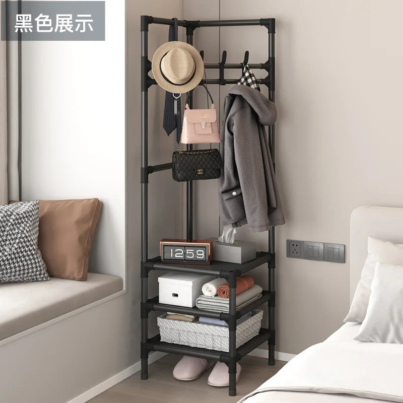 Wall corner clothes rack, multi-layer assembly clothes rack, bedroom corner clothes rack, floor mounted storage rack