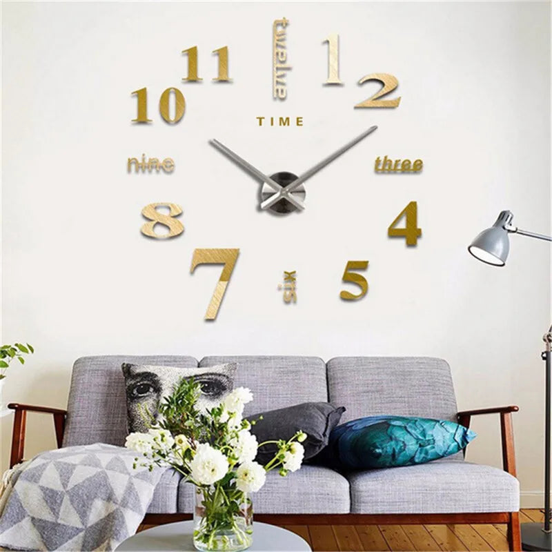 3D Wall Clock DIY Home and Decoration Pocket Watch Sticker Living Room Office Decor Large Digital Modern Clocks Garden