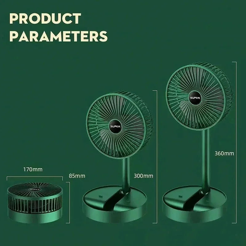 Xiaomi Mijia Adjustable Folding Fan Small Cooling Handy Desk Low Noise Home Charging USB High Duration Standby Mini Electric Fan