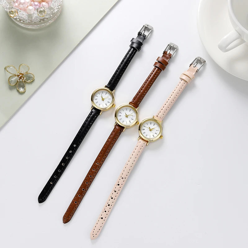 2023 Simple Women's Watches Small Round Girl's Belt Watches Quartz Wristwatches Women's Watch Gift Reloj Para Mujer Women Watch