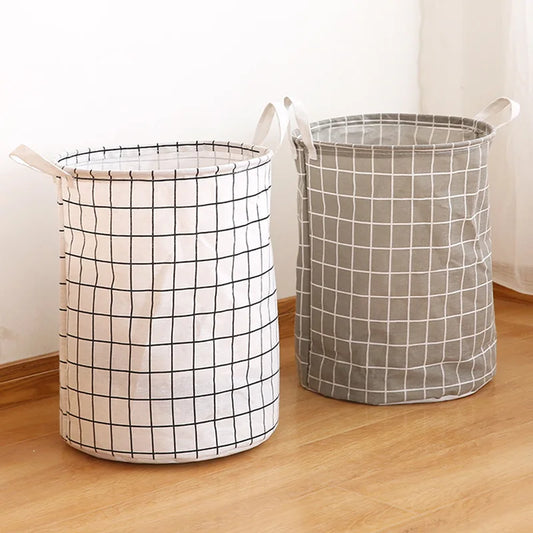 1pc Round Dirty Clothes Basket  Large Laundry Basket Portable Dirty Home Clothes Hamper Waterproof Bucket Clothes Storage Basket