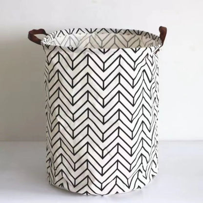 1pc Round Dirty Clothes Basket  Large Laundry Basket Portable Dirty Home Clothes Hamper Waterproof Bucket Clothes Storage Basket