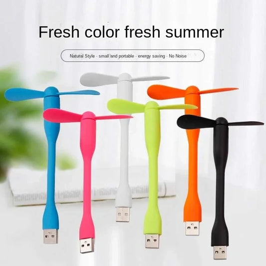 USB Small Fan Flexible Bendable Fan For Power Bank Laptop PC AC Charger Portable Hand Cool Mini Fan For Computer Summer Gadget