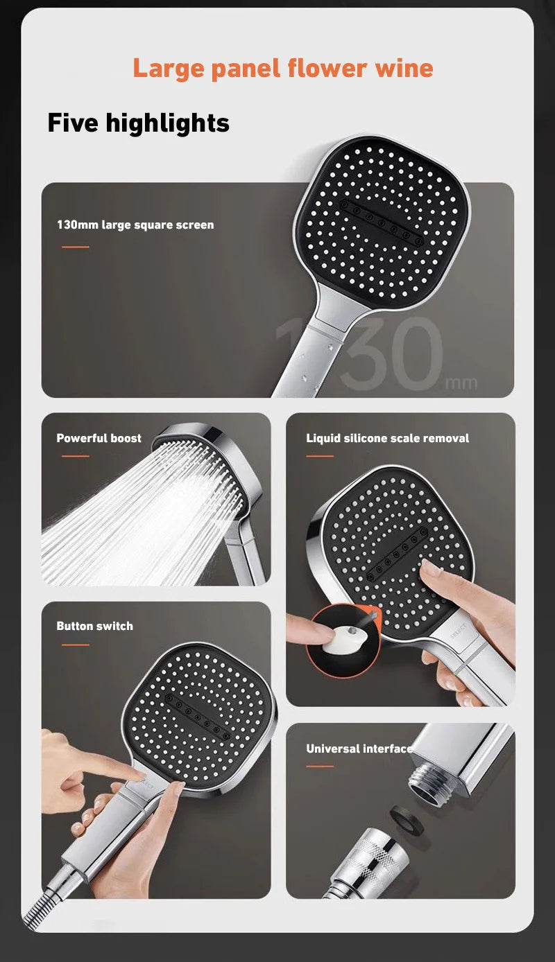 Xiaomi Mijia 13cm Large Panel 3 Modes High Pressure Shower Head Massage Shower Head With Filter Element Bathroom Accessories New