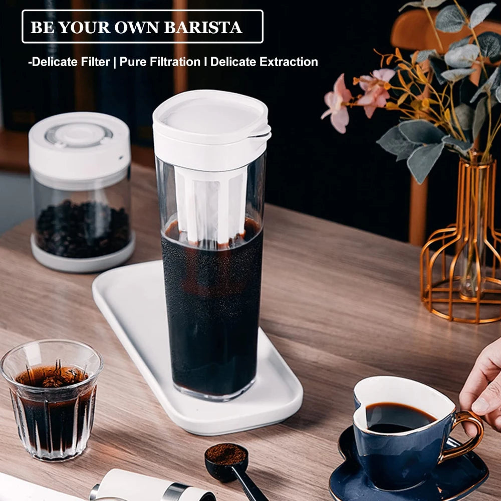 1.1L Cold Brew Machine Coffee Pot Juice Kettle Summer Water Pitcher Making Iced Coffee Lemonade Fruit Tea for Refrigerator