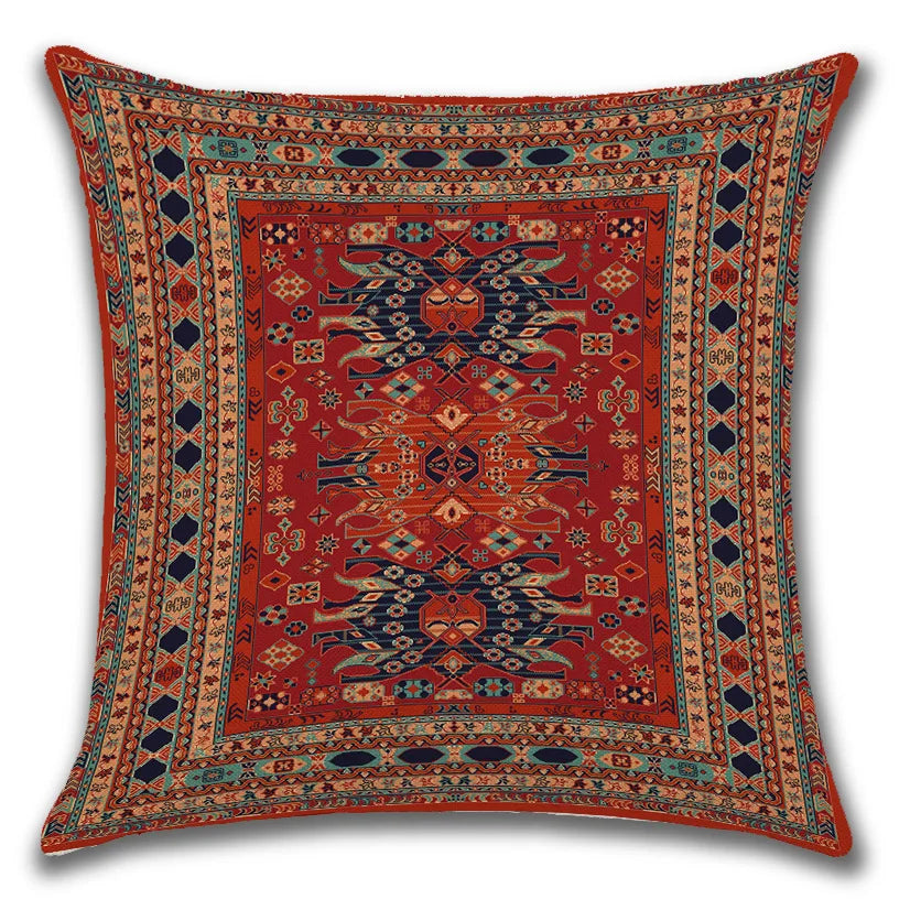 2023 New Ethnic Persian Carpet Print Linen Pillows Case Hot Bohemian Decorative Geometric Throw Pillows Sofa Couch Home Decor