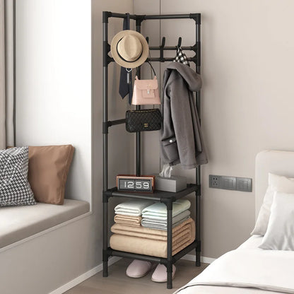 Wall corner clothes rack, multi-layer assembly clothes rack, bedroom corner clothes rack, floor mounted storage rack