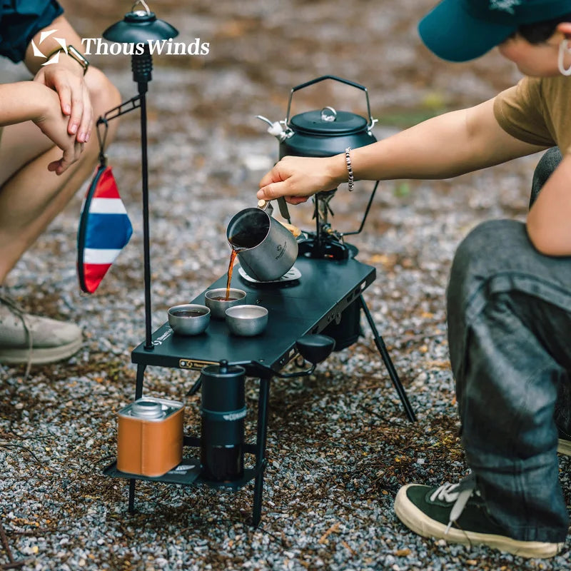 Thous Winds Solo Camping Aluminum Folding Table Lightweight Hiking Camp Stove Table for Picnic Outdoor Ultra Light Tables TW1024