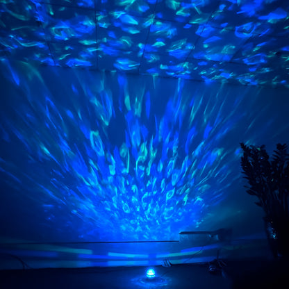 1pc LED Water Wave Galaxy Star Projector - Projection Effects with Multicolor Remote Control, Room Decor, and Night Light Functions - Perfect for Bedroom, Christmas, Valentine's Day, Camping, and Wedding Decorations