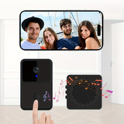 Wireless Intelligent Visual Doorbell Camera - Stage Monitors with HD Night Vision, Two-Way Calls, Photo, Recording, APP Control, Voice Change Function and Rechargeable Battery