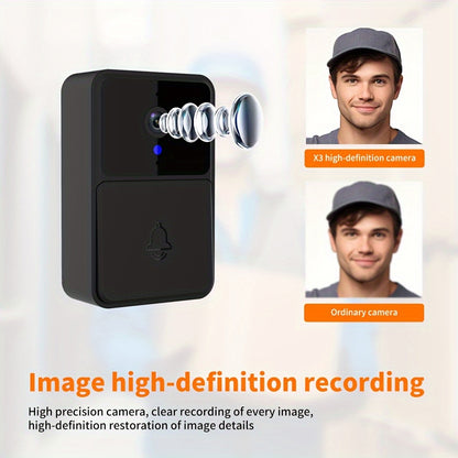 Wireless Intelligent Visual Doorbell Camera - Stage Monitors with HD Night Vision, Two-Way Calls, Photo, Recording, APP Control, Voice Change Function and Rechargeable Battery